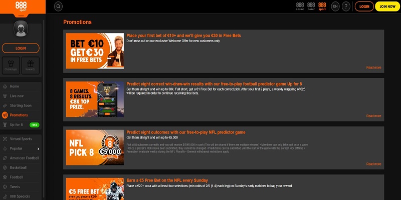 888sport akcijos ir nuolaidos