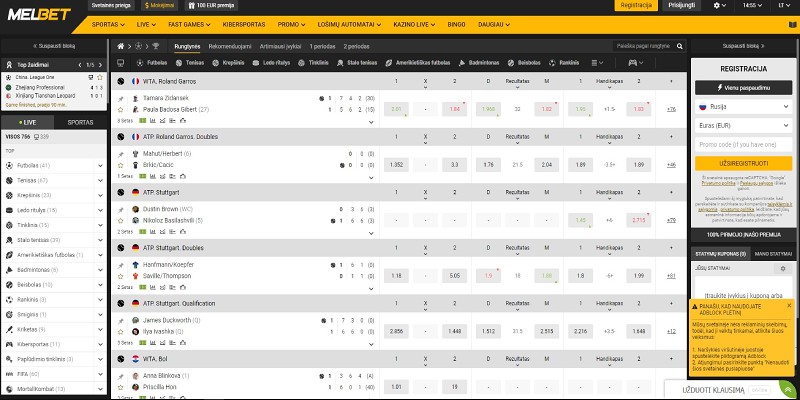 MELbet pagrindinis puslapis